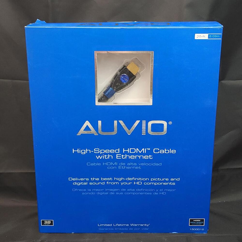 Auvio HDMI Cable 20 Ft‎ High-Speed With Ethernet Gold-Plated Open Box 📦